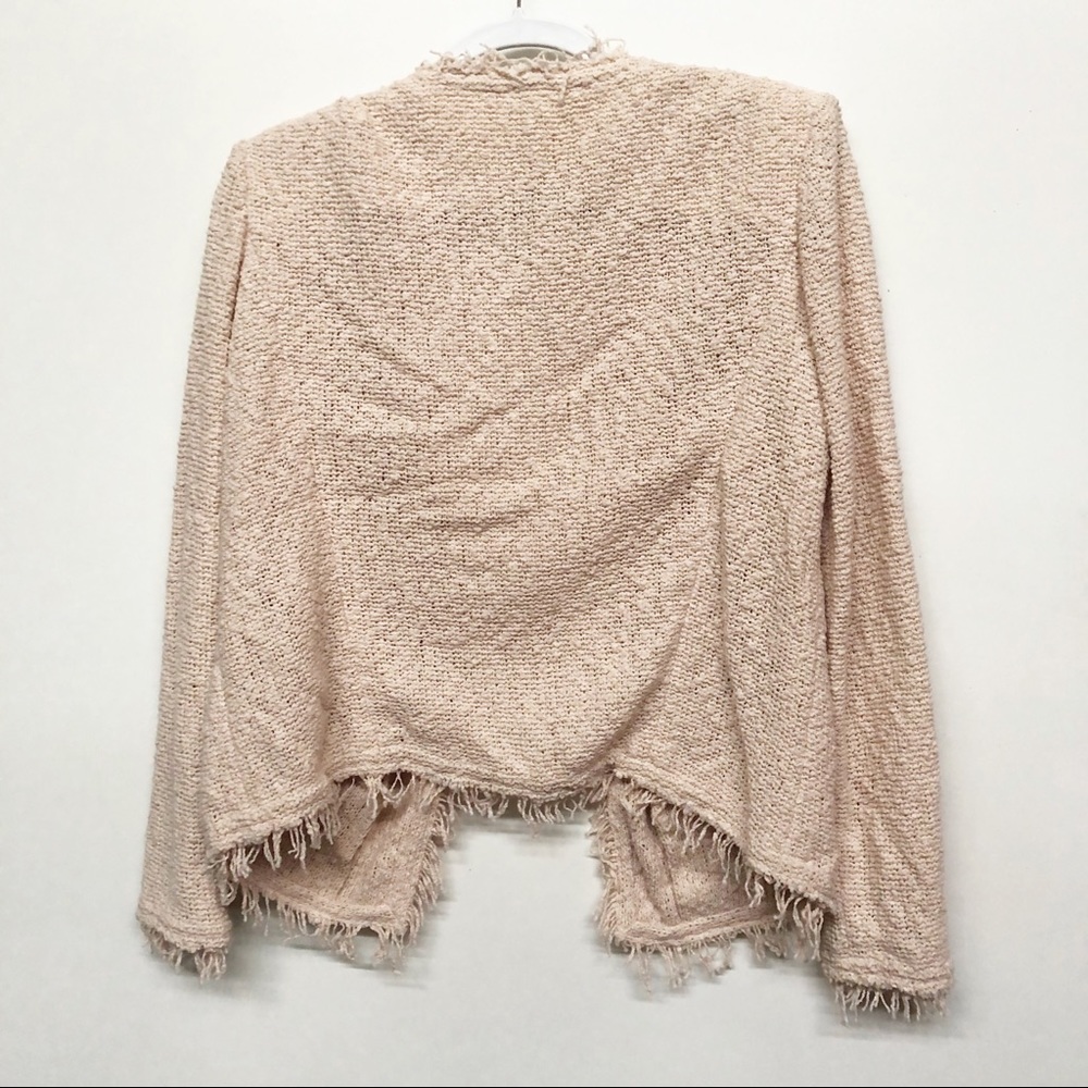 IRO Shavani Fringe Trim Blazer Jacket Neutral Pink - Picture 5 of 7